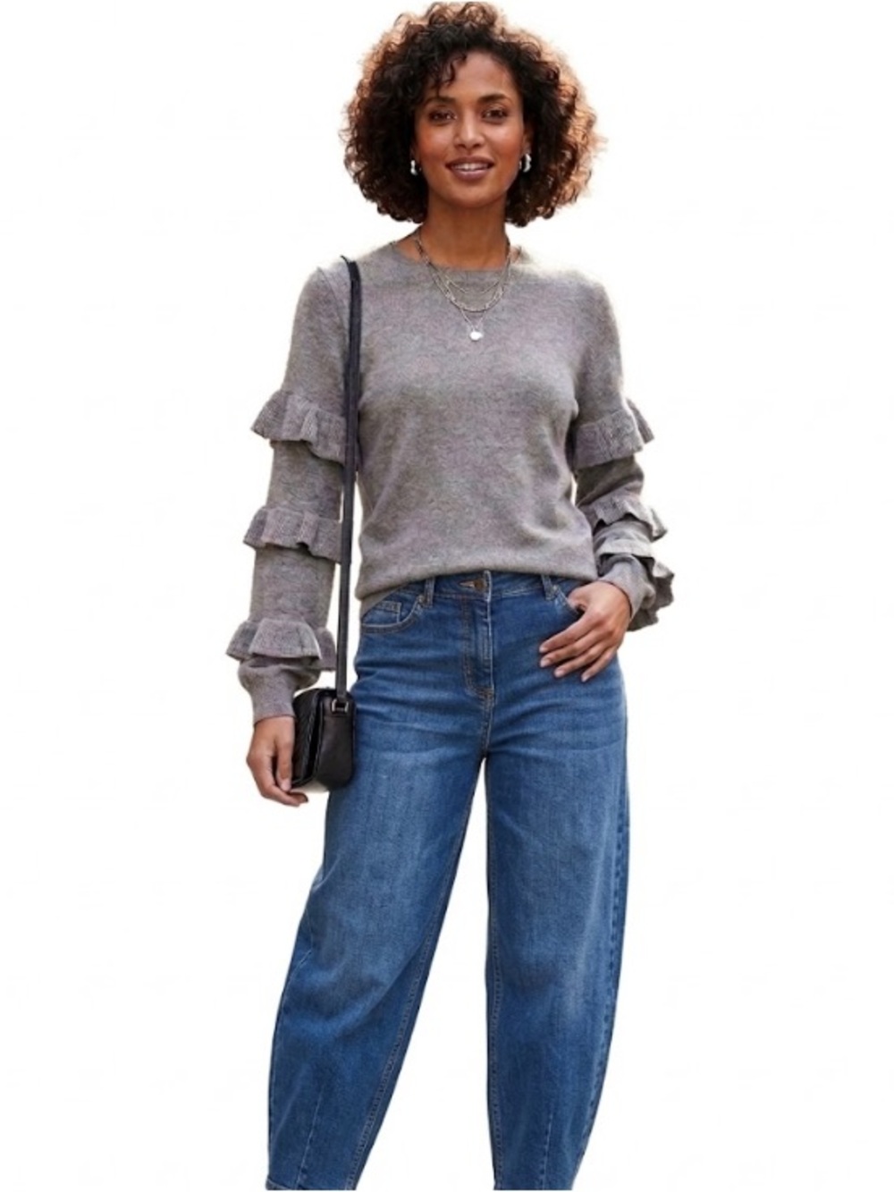 J.Crew Hope Ruffle Sleeve Wool Blend Sweater